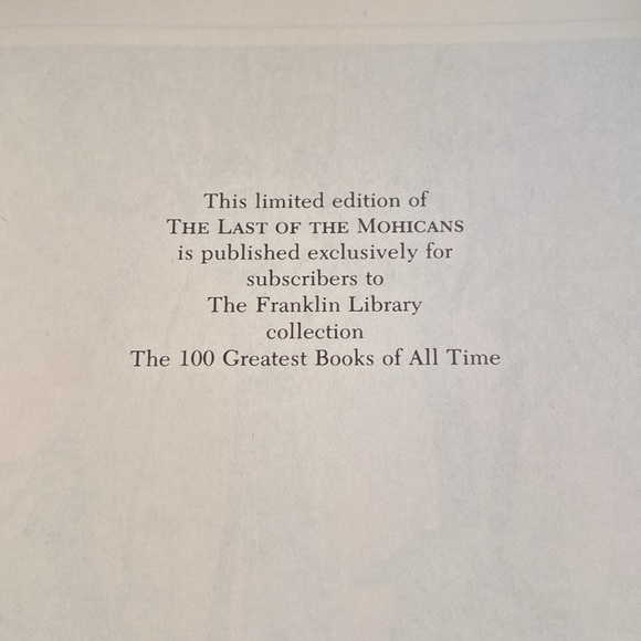 The Last of the Mohicans, Franklin Library Limited Edition LeatherBound Book - Picture 4 of 7